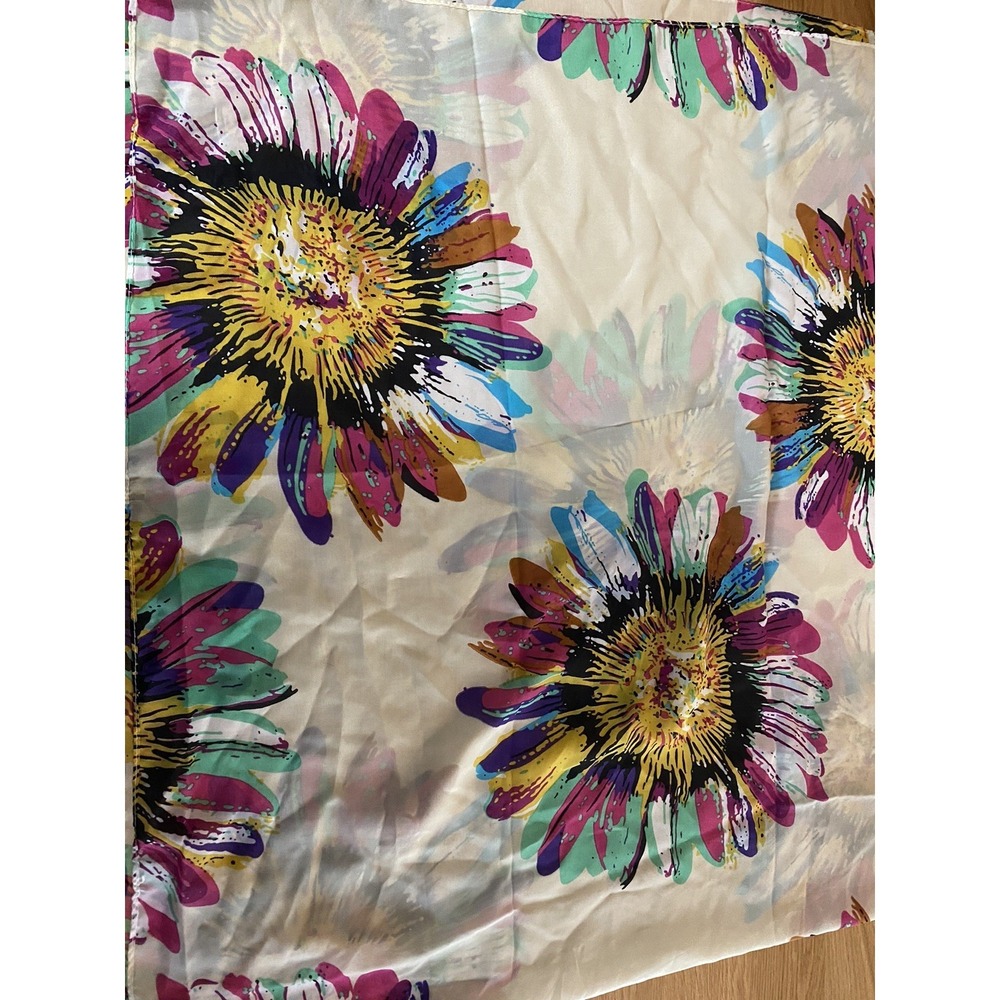 Unbranded Women's Lightweight Floral Print Scarf 64x28 Feminine Bright Colors